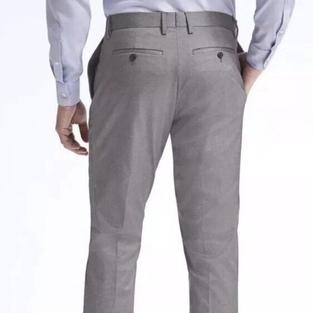 Banana Republic Standard Fit Non-Iron Stretch Cotton Dress Pant size 38/30 Grey